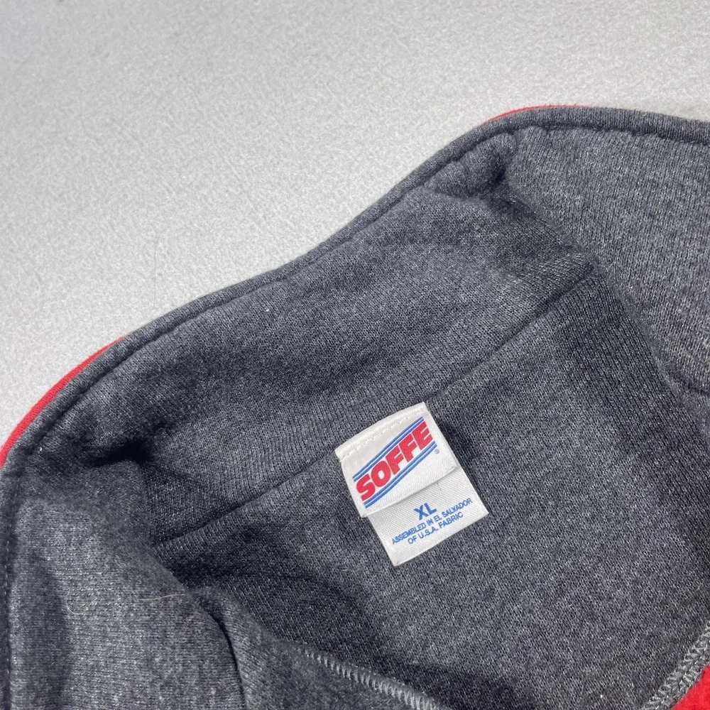 Vintage Quarter Zip Sweatshirt Men XL Relaxed Fit Red Pullover Retro Casual 90s